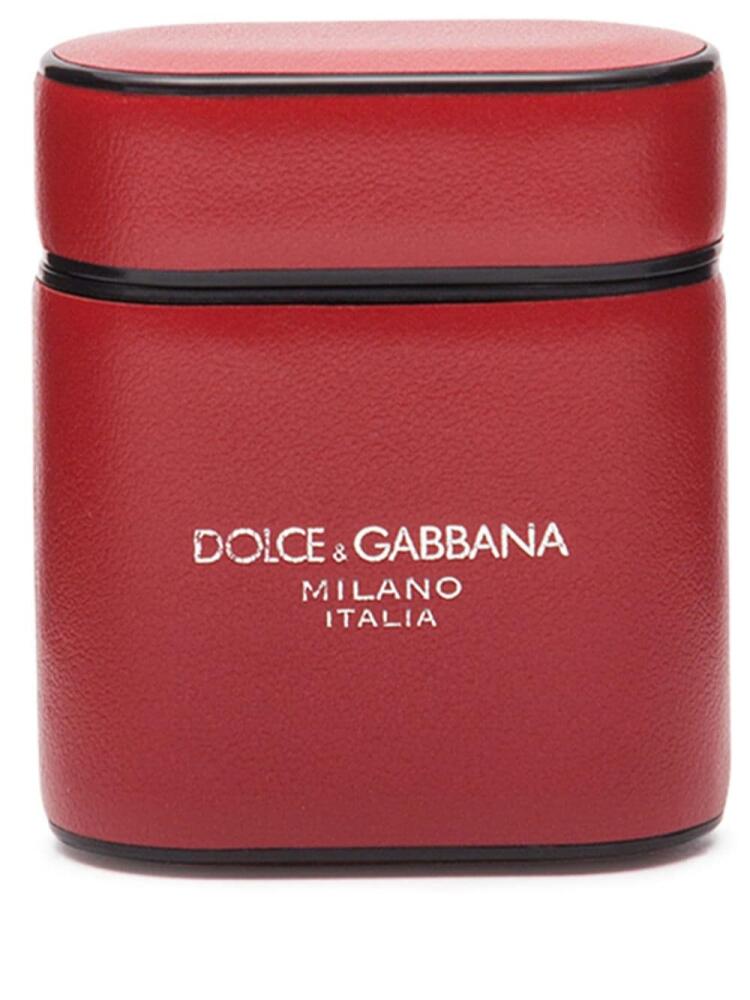 Dolce & Gabbana logo-print Airpods case - Red Cover