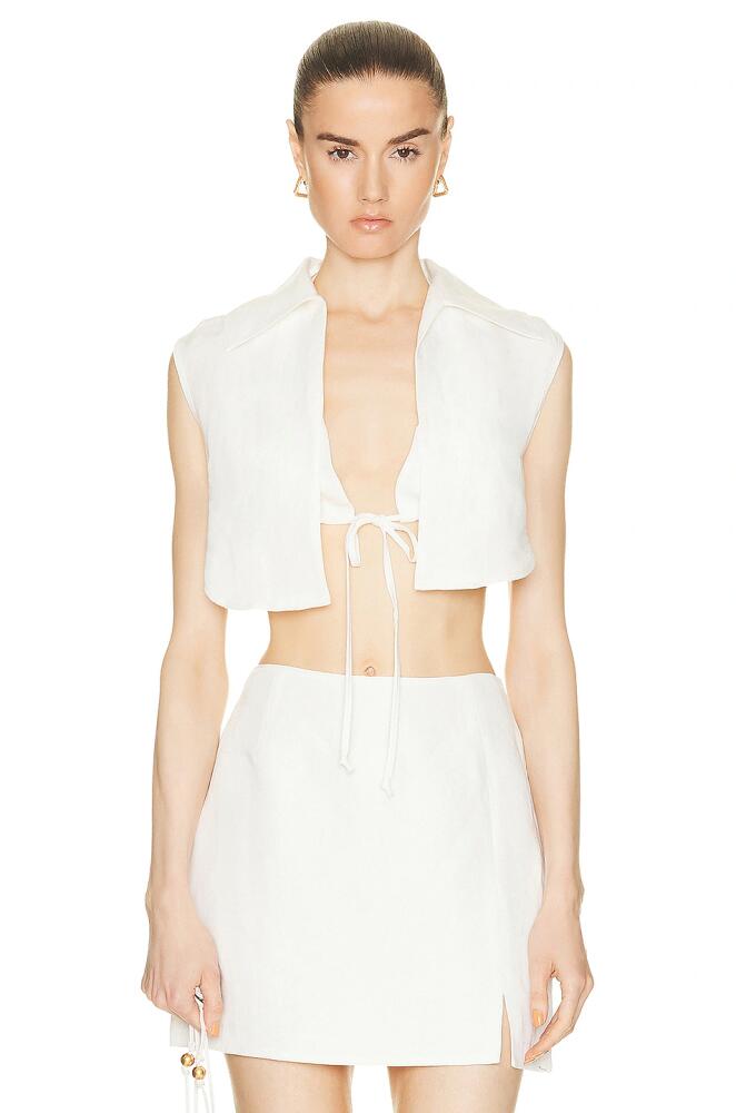 MATTHEW BRUCH Vest with Triangle Top in White Cover