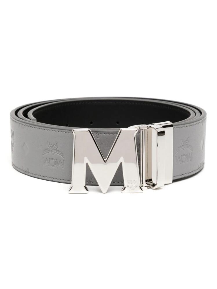 MCM Claus monogram-pattern leather belt - Grey Cover