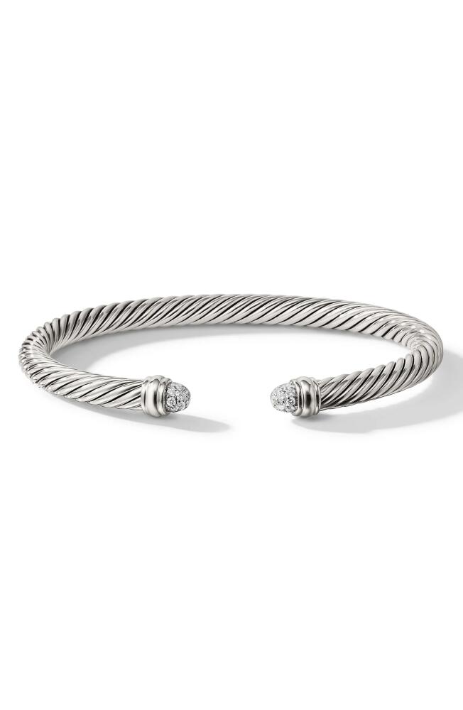 David Yurman Classic Cable Bracelet in Sterling Silver with Pavé Diamond Domes, 5mm Cover