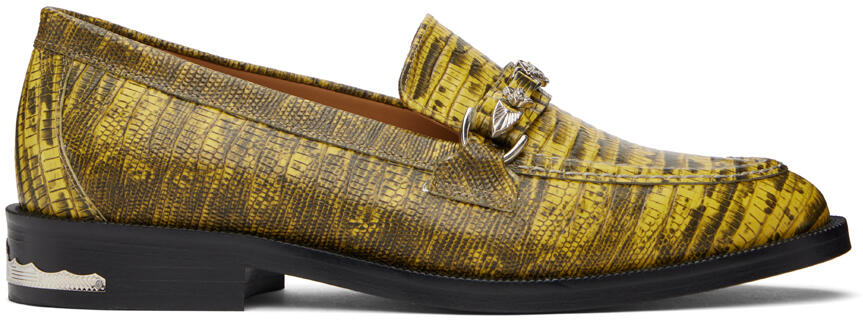 Toga Virilis Yellow Snake-Embossed Loafers Cover