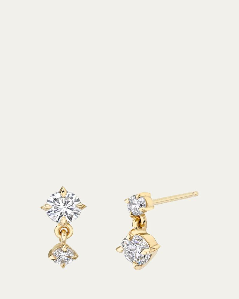 Lizzie Mandler Fine Jewelry Alternating Double-Drop Diamond Earrings in 18k Yellow Gold Cover