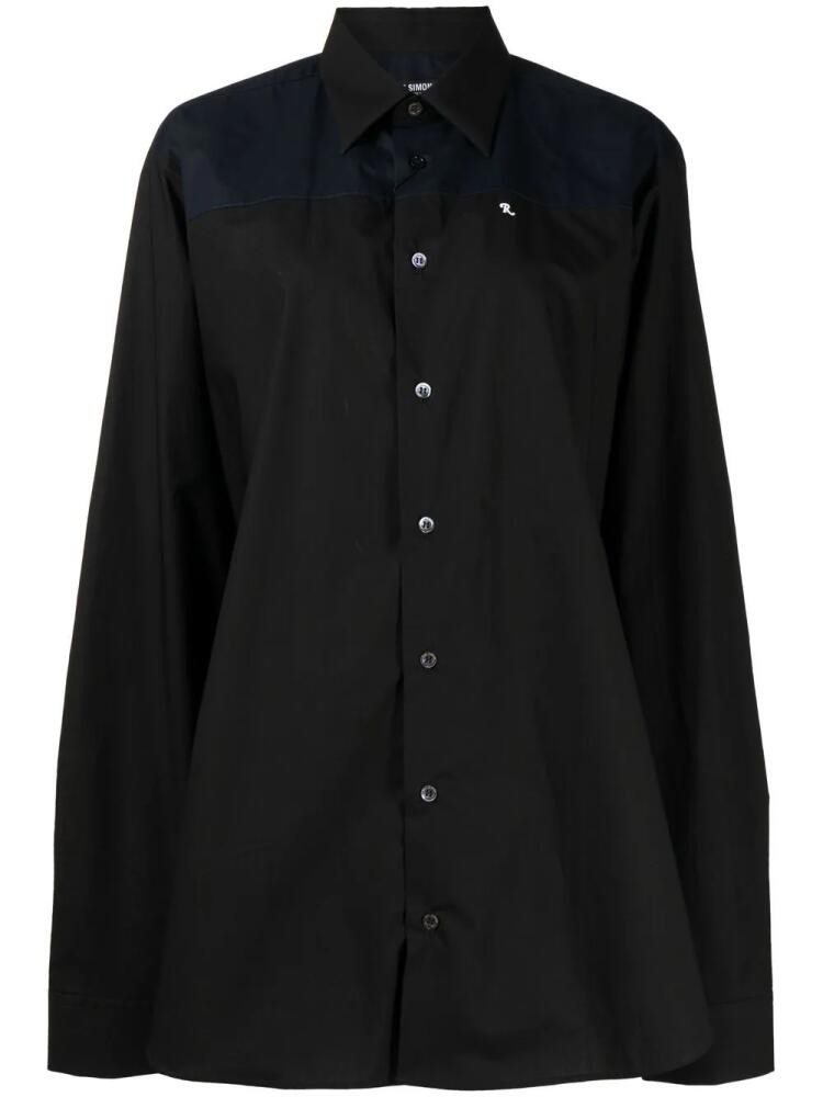 Raf Simons Embroidered lettering cotton shirt - Black Cover