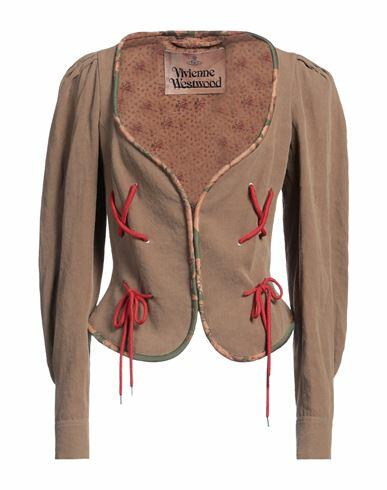 Vivienne Westwood Woman Jacket Brown Linen, Viscose Cover