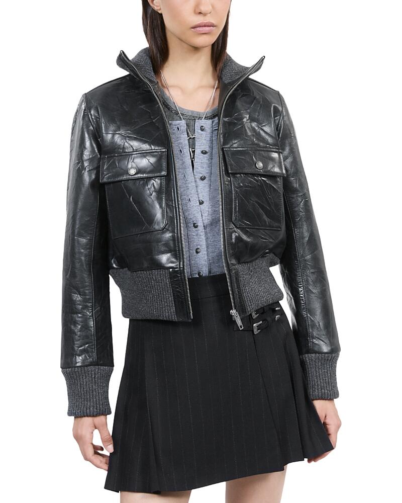 The Kooples Leather Rib Trim Jacket Cover