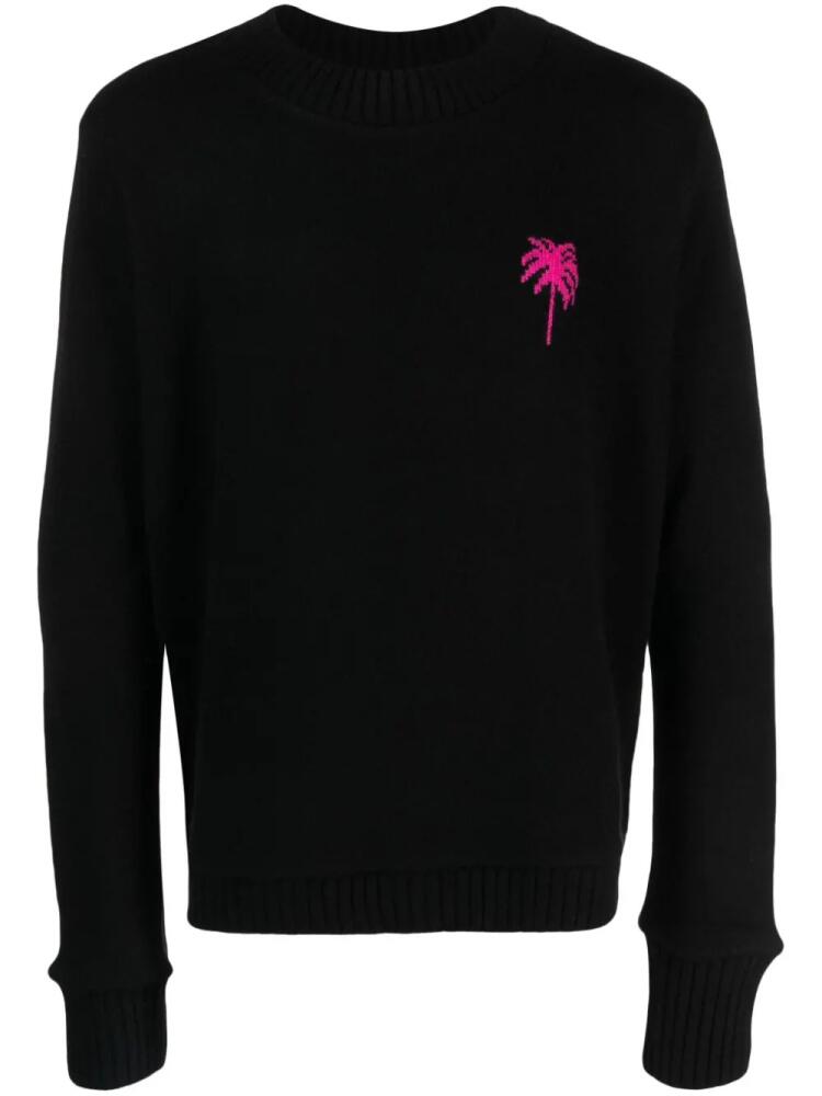 The Elder Statesman palm-tree cashmere jumper - Black Cover