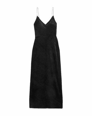 Nili Lotan Woman Maxi dress Black Viscose, Silk Cover