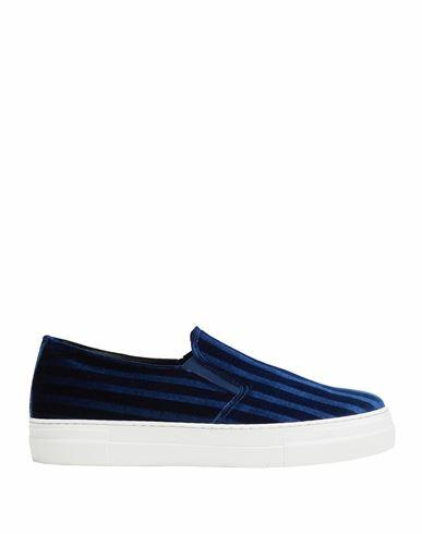 8 By Yoox Velvet Slip-on Sneakers Man Sneakers Blue Textile fibers Cover