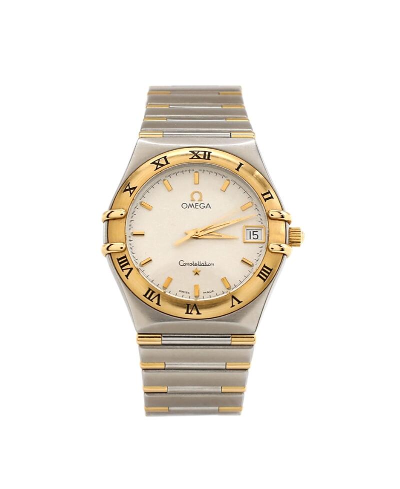 Pre-Owned Omega Constellation Quartz Watch in Stainless Steel and Gold 34mm Cover