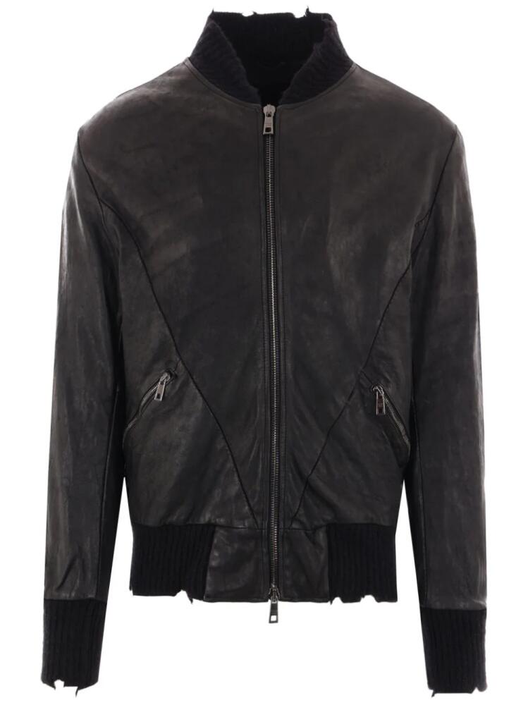 Giorgio Brato leather bomber jacket - Black Cover