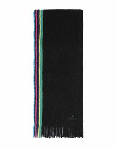 Ps Paul Smith Man Scarf Black Wool Cover