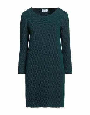 Niū Woman Mini dress Emerald green Acrylic, Polyamide, Polyester, Elastane Cover