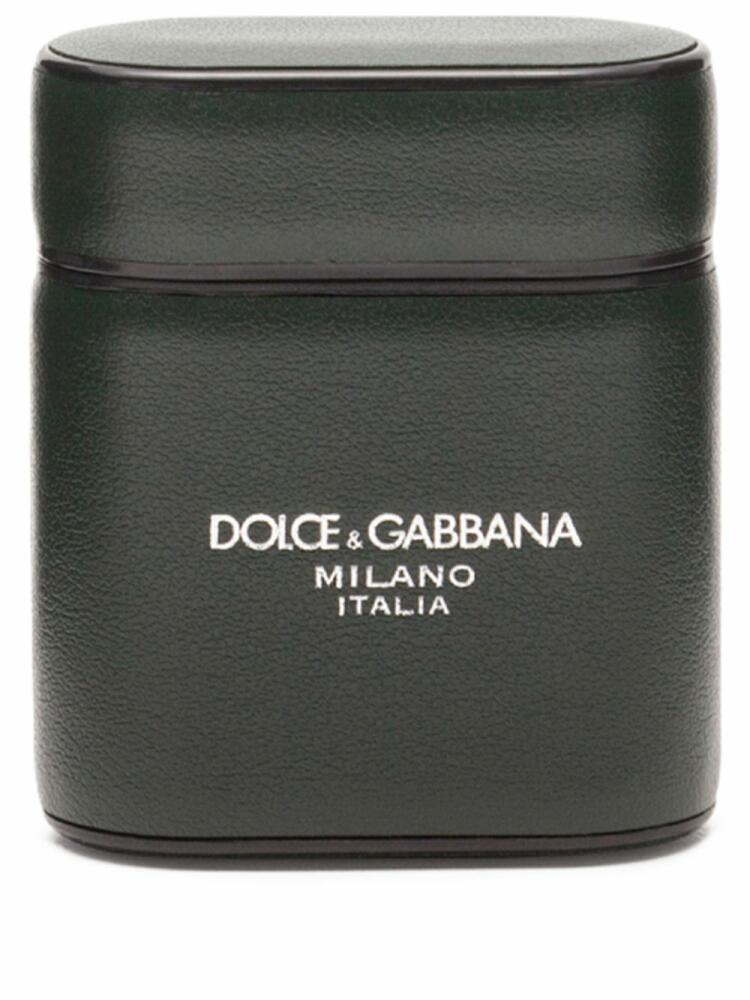 Dolce & Gabbana logo-print Airpods case - Green Cover