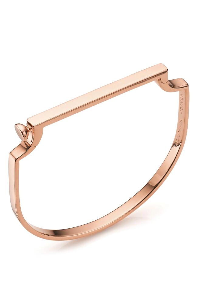 Monica Vinader Engravable Signature Thin Bangle in Ros Gold Cover