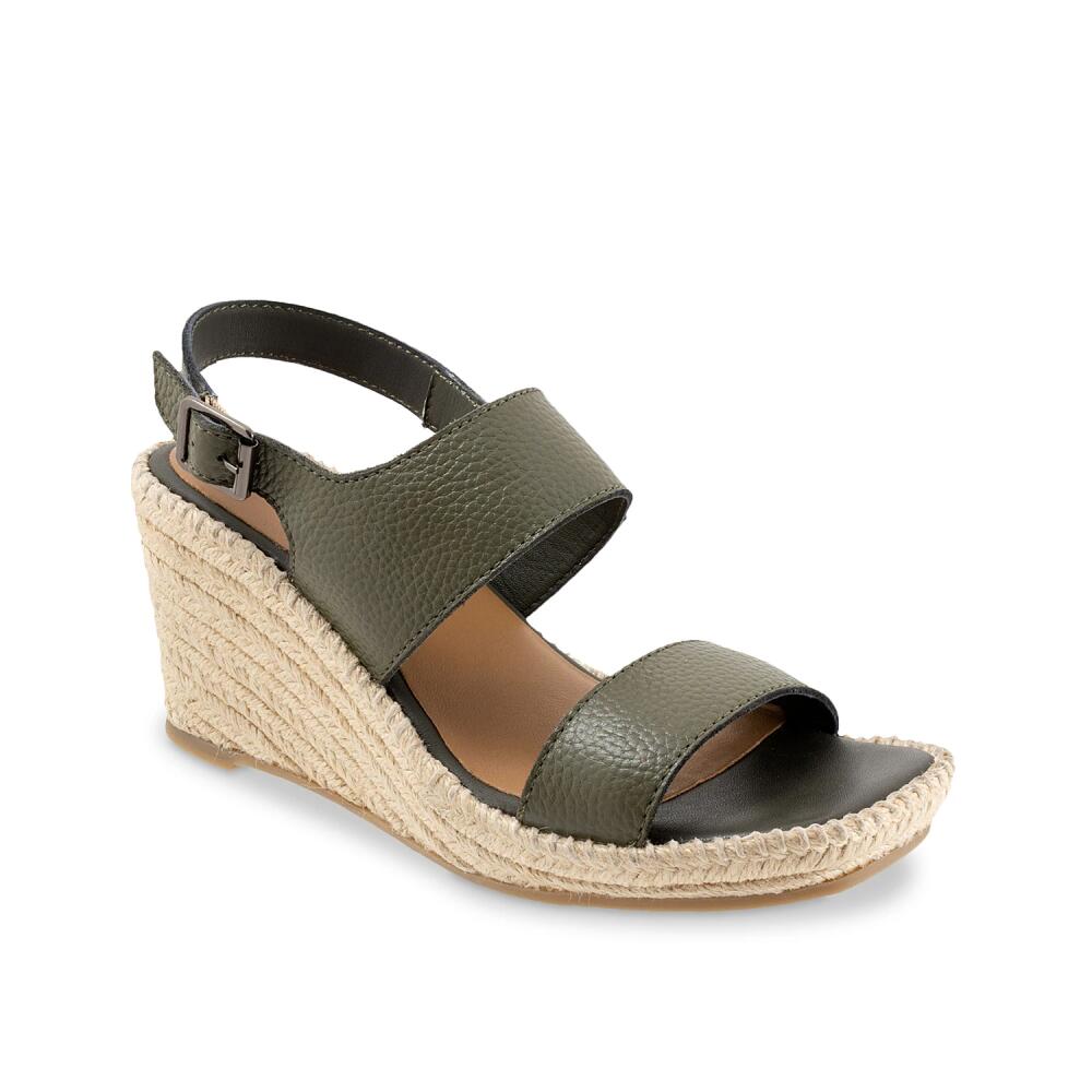 Softwalk Hartley Espadrille Wedge Sandal | Women's | Dark Olive Green Cover