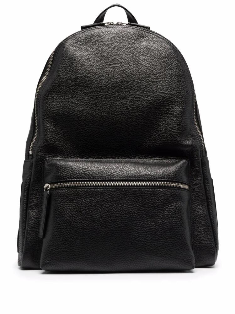 Orciani logo-plaque leather backpack - Black Cover