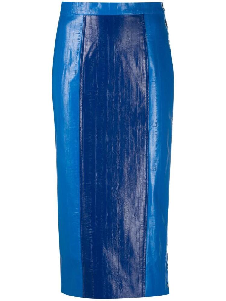 ROTATE BIRGER CHRISTENSEN The Button two-tone midi skirt - Blue Cover