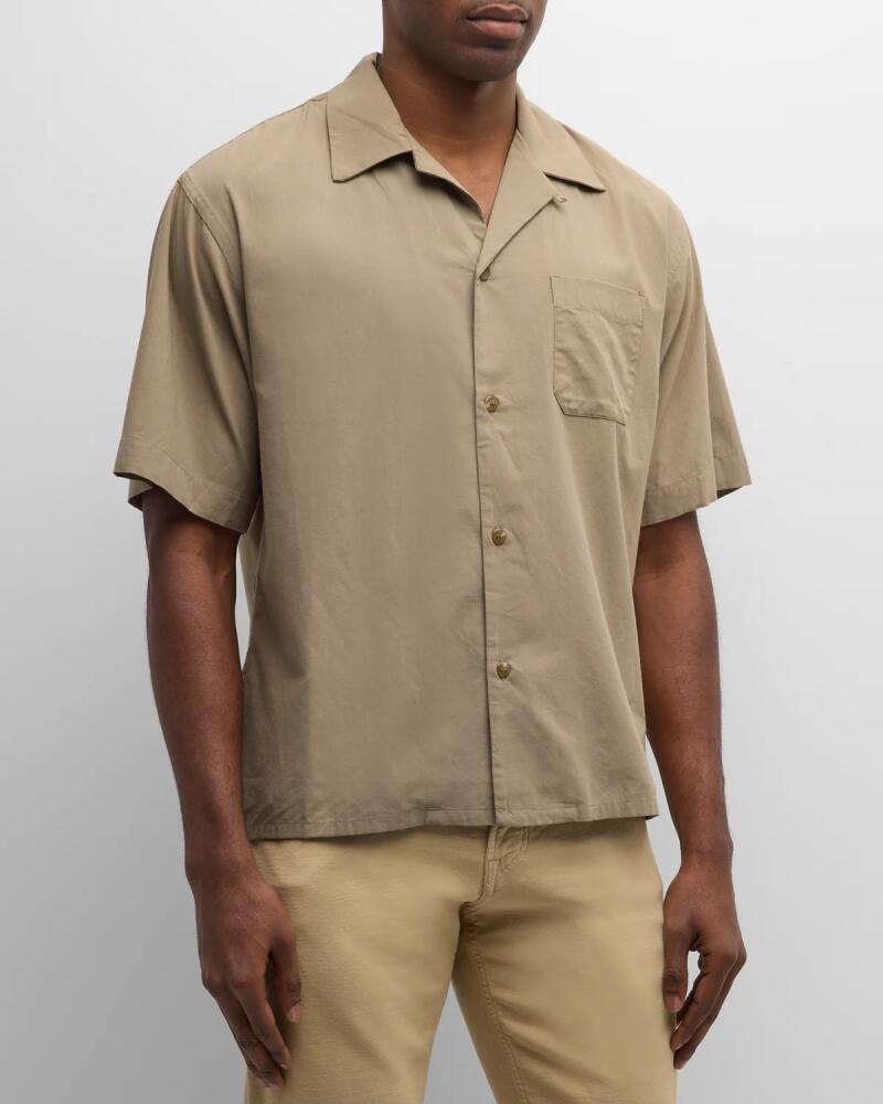 John Elliott Men's Solid Camp Shirt Cover