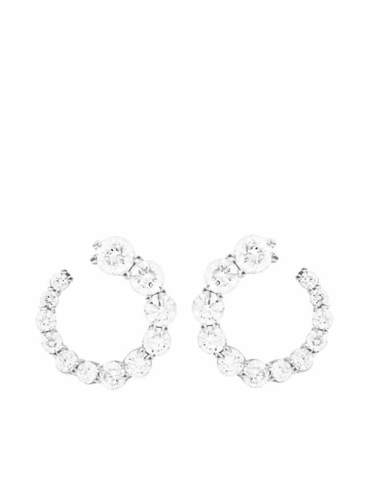 Melissa Kaye 18kt white gold Aria diamond earrings - Silver Cover