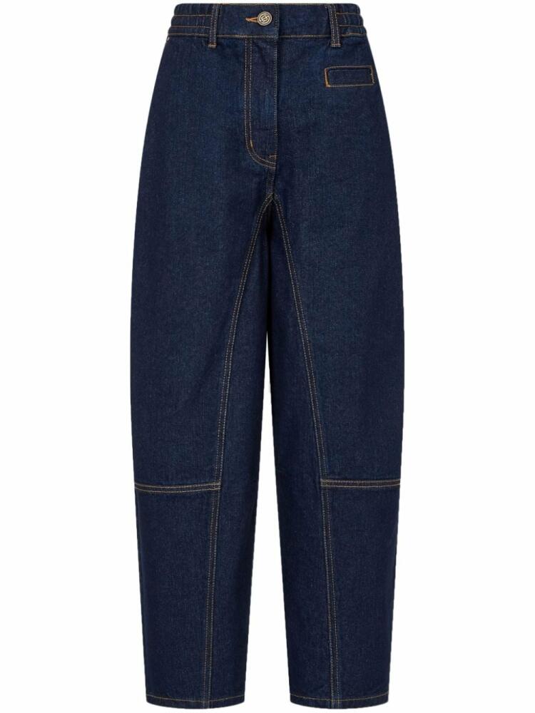 STUDIO TOMBOY elasticated denim tapered trousers - Blue Cover