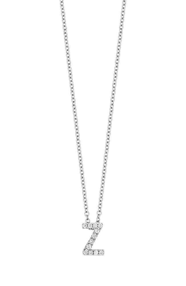 Bony Levy 18k Gold Pavé Diamond Initial Pendant Necklace in White Gold - Z Cover