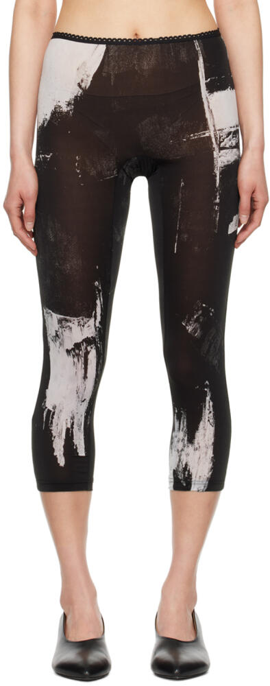 YOHJI YAMAMOTO Black Printed Leggings Cover