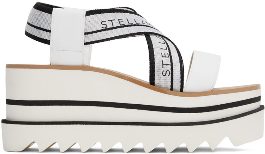 Stella McCartney White & Black Sneakelyse Platform Heeled Sandals Cover