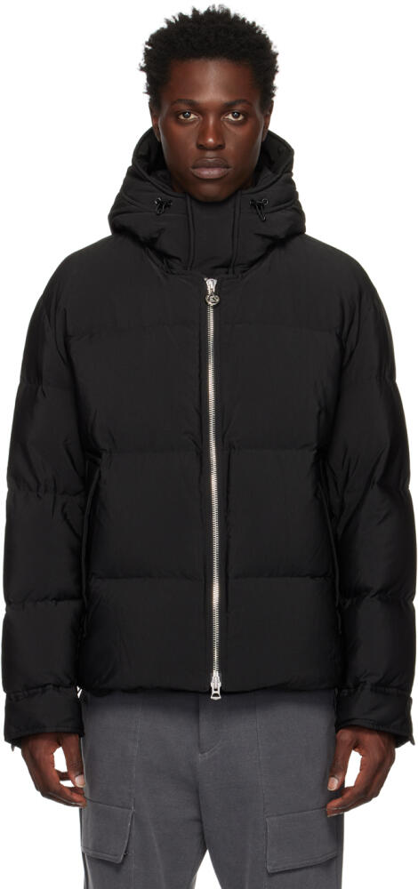 Solid Homme Black Hooded Puffer Down Jacket Cover