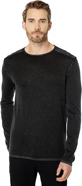 John Varvatos WALTER CREW NECK SWEATER (Black) Men's Clothing Cover