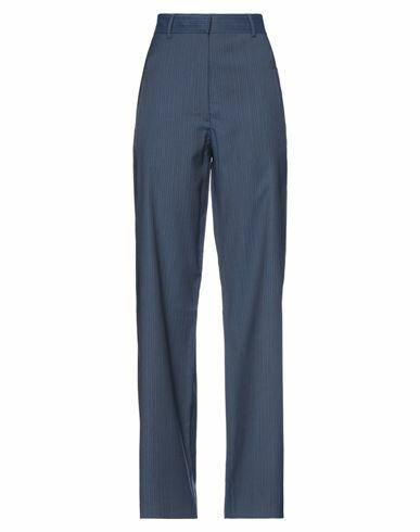 Cedric Charlier Woman Pants Slate blue Virgin Wool, Viscose, Elastane Cover