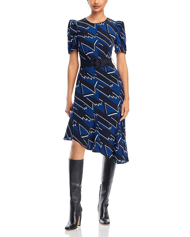 Karl Lagerfeld Paris Printed Asymmetric Midi Dress Cover