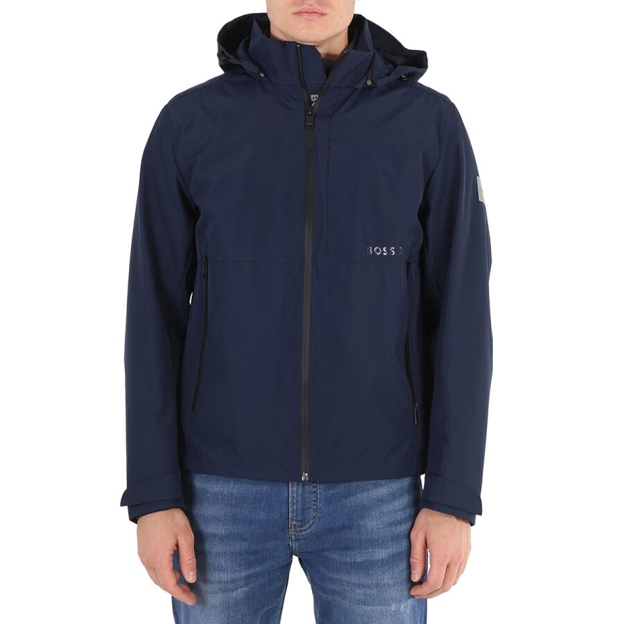 Hugo Boss Mens Dark Blue Removable Gilet 2-In-1 Water-Repellent Jacket Cover