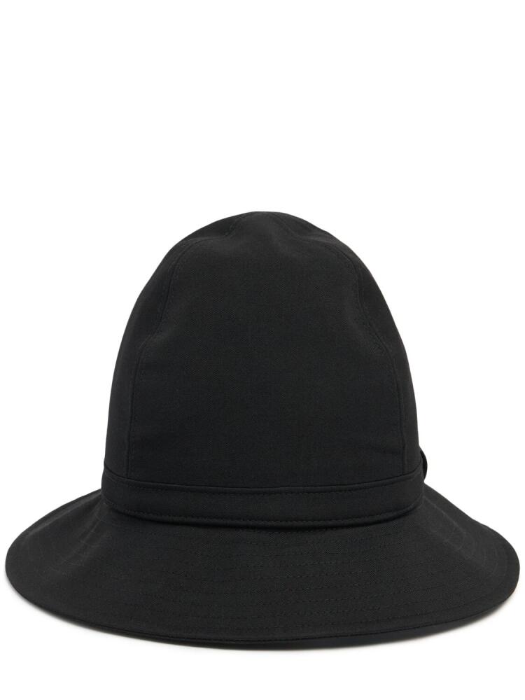 YOHJI YAMAMOTO Fedora Wrinkled Wool Gabardine Hat Cover