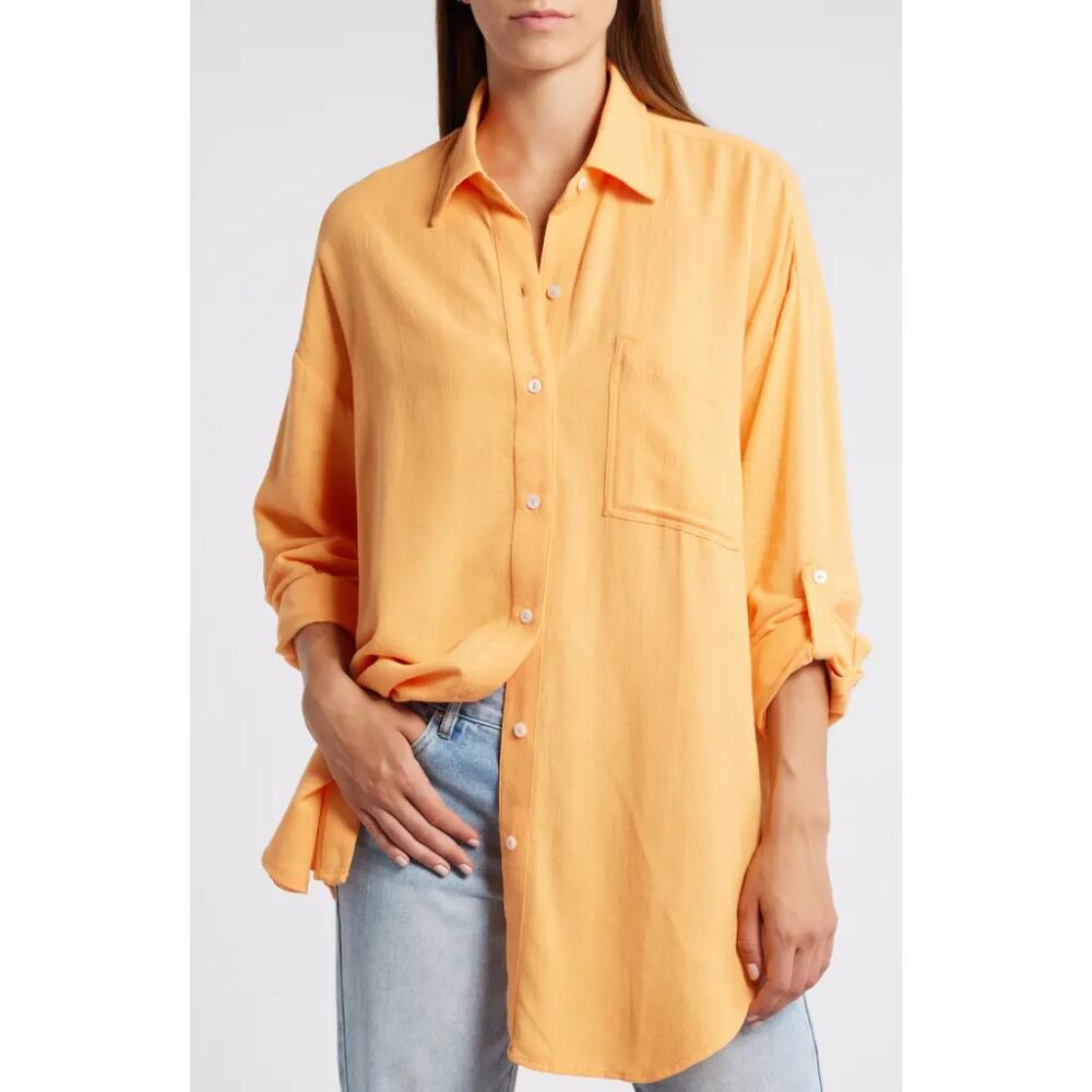 Rip Curl Premium Linen Button-Up Blouse in Orange Cover