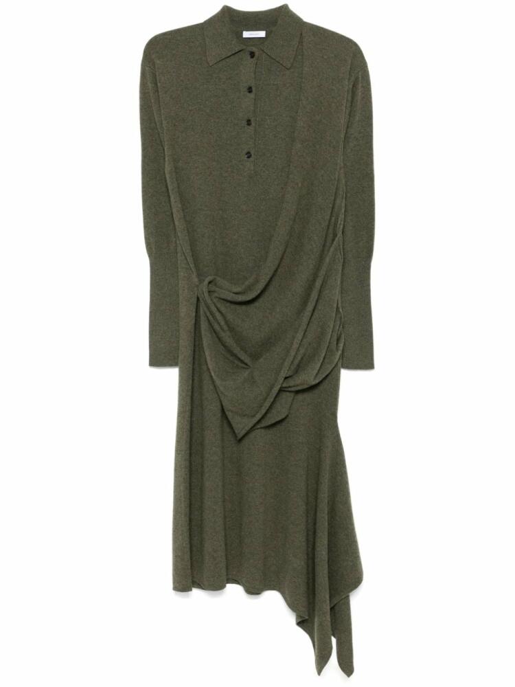 Ferragamo asymmetric-panel knitted maxi dress - Green Cover