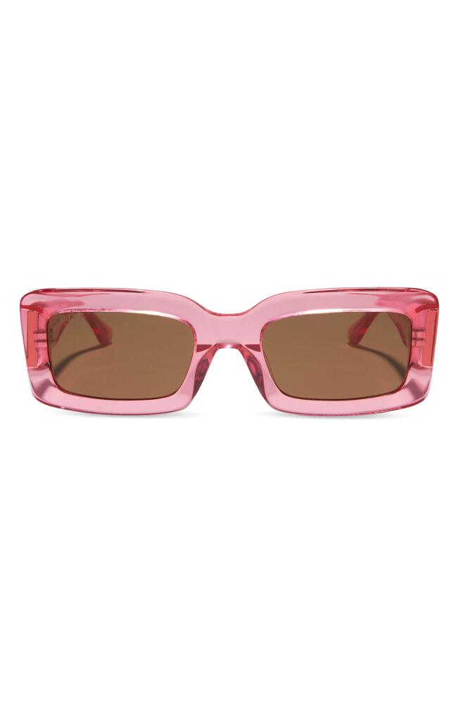 DIFF Indy 51mm Polarized Rectangular Sunglasses in Pink Cover