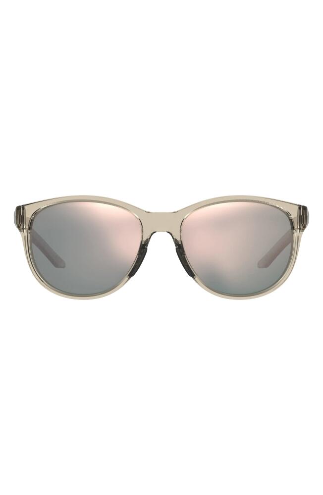 Under Armour 57mm Mirrored Round Sunglasses in Beige Cover