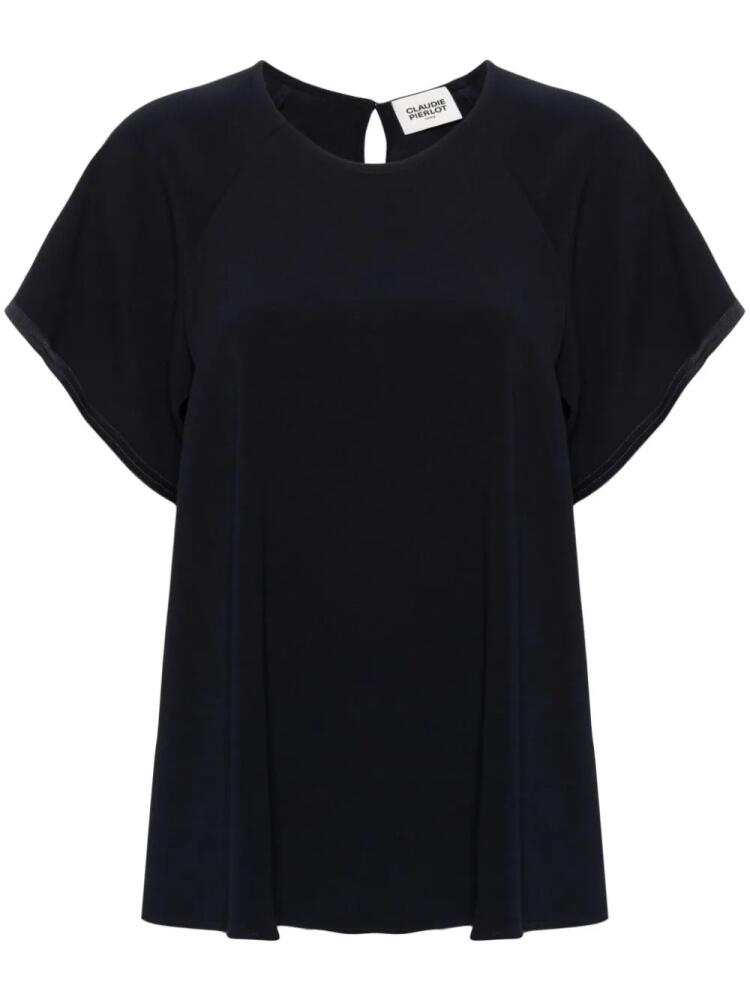 Claudie Pierlot round-neck crepe blouse - Blue Cover