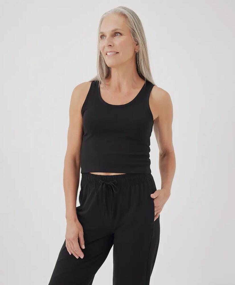 Pact Organic Cotton Cool Stretch Fitted Lounge Tank in Black Cover