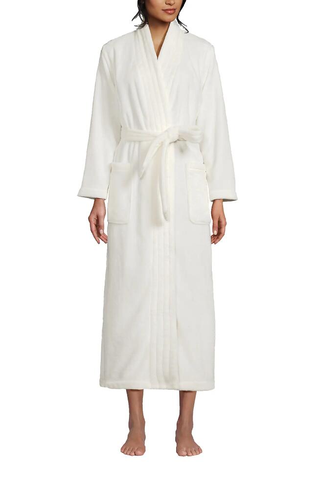 Lands' End Cozy Plush Long Wrap Robe in Ivory Cover