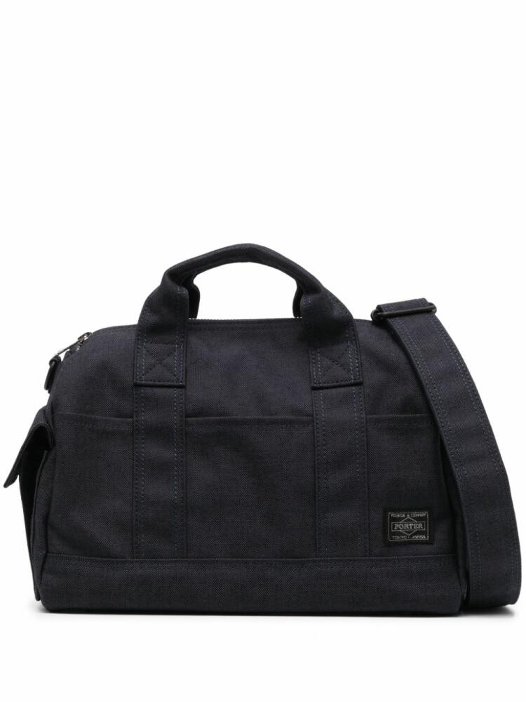 Porter-Yoshida & Co. Smoky logo-patch tote bag - Blue Cover