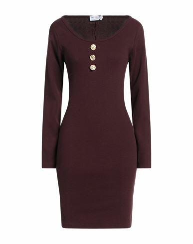 Odi Et Amo Woman Mini dress Deep purple Cotton Cover