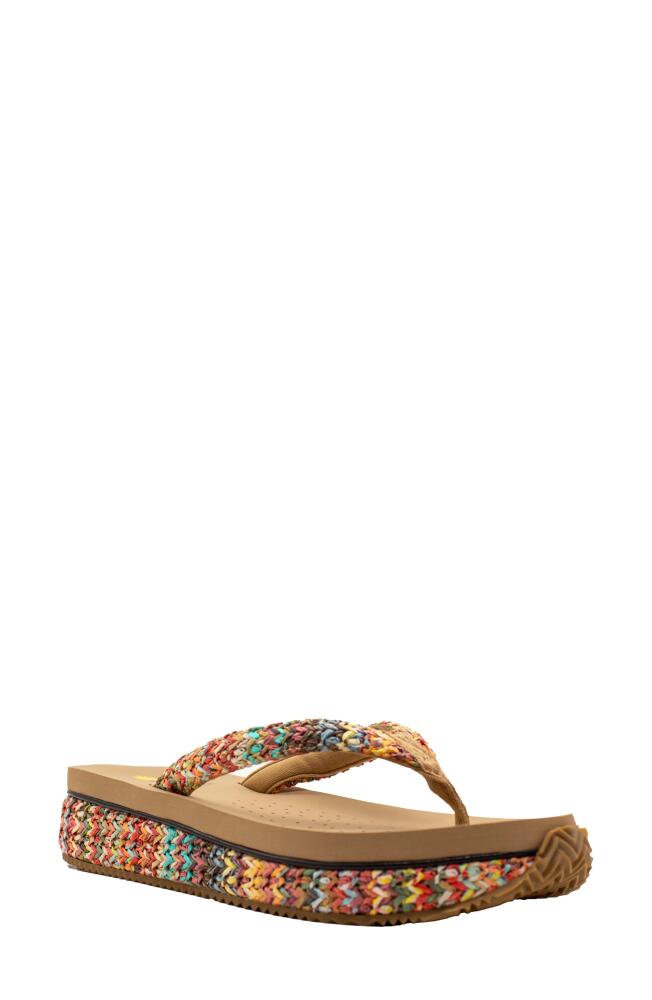 Volatile Palau Platform Flip Flop in Bright Multi Cover