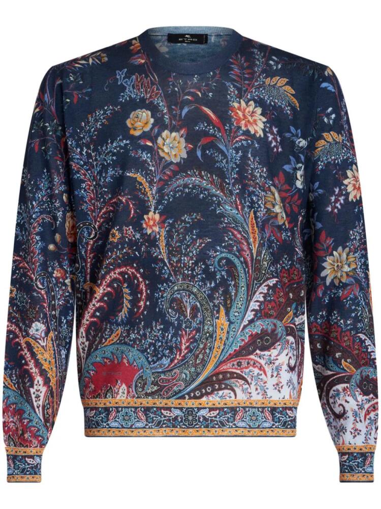 ETRO intarsia-knit cashmere blend jumper - Blue Cover