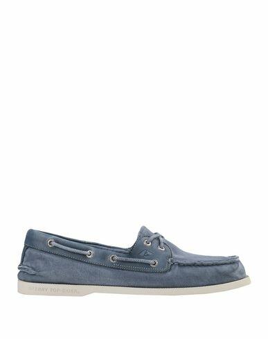 Sperry A/o 2-eye Garment Wash Man Loafers Blue Textile fibers Cover