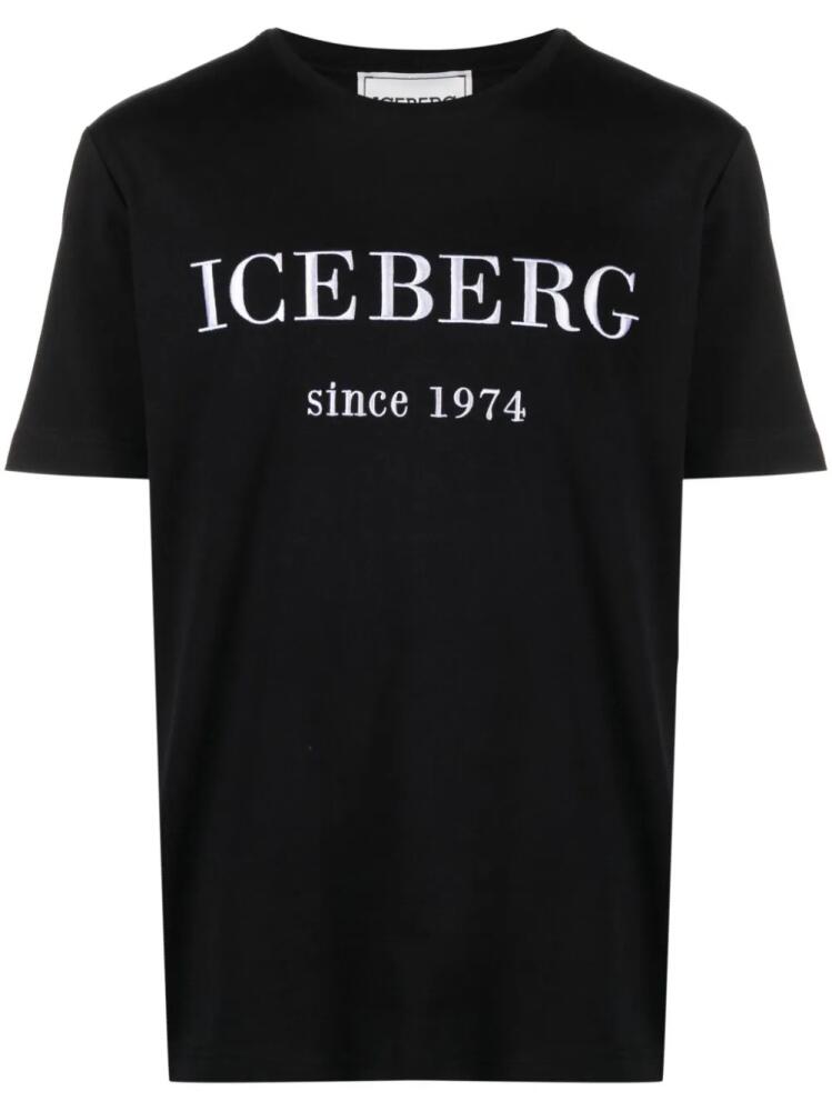 Iceberg embroidered-logo cotton T-shirt - Black Cover