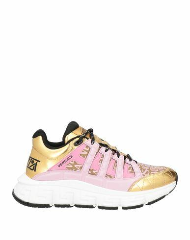 Versace Woman Sneakers Gold Calfskin Cover