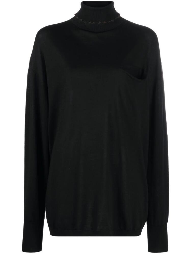 QUIRA ribbed-knit roll neck jumper - Black Cover