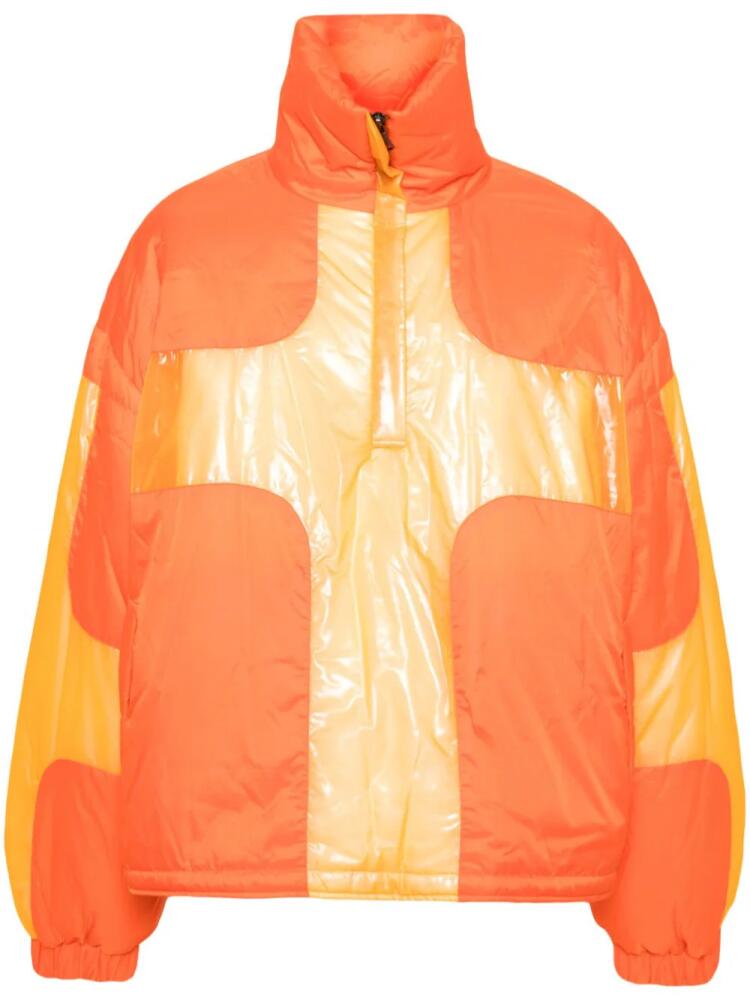 Who Decides War high-neck padded jacket - Orange Cover