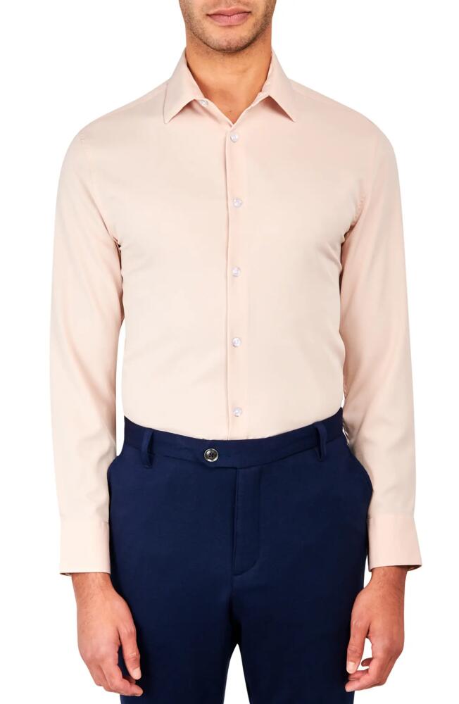 Brooklyn Brigade Slim Fit Solid Performance Dress Shirt in Pale Blush Cover